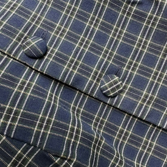 Next Page Plaid Jacket Blazer with Pockets Blue Medium 90s Brit Preppy School - Picture 10 of 12